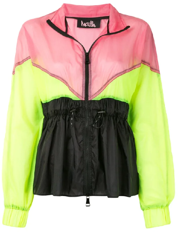 Limited Quantity MULTI COLOUR CINCHED JACKET NEON CORAL / NEON LIME / BLACK