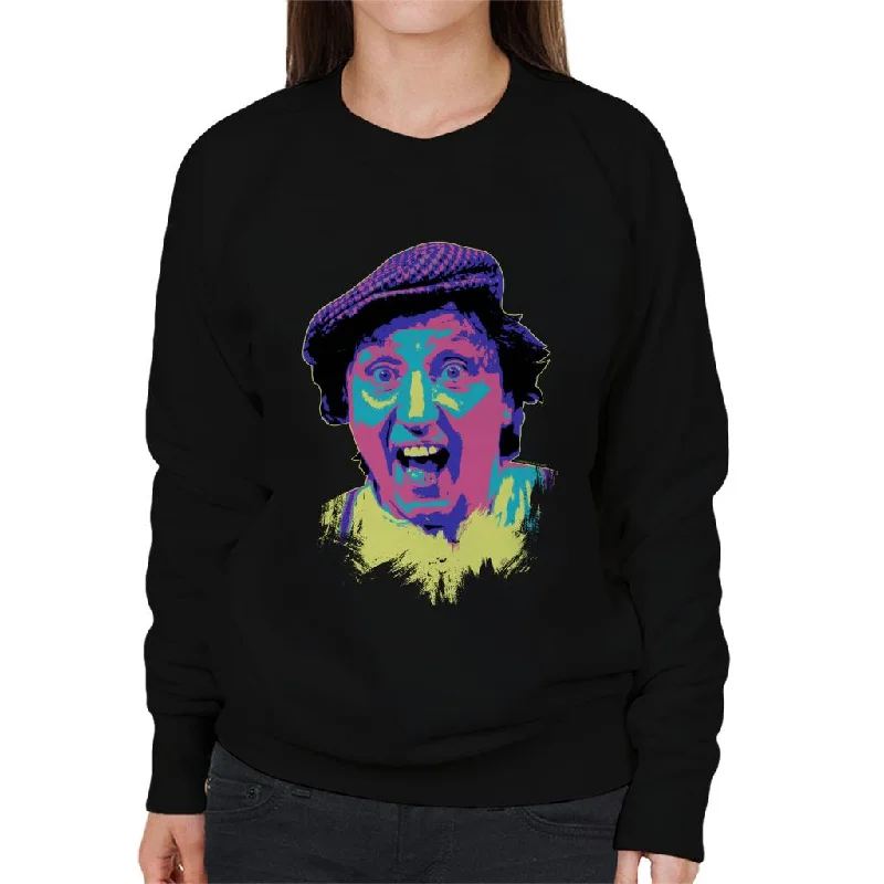 cozy gym sweatshirtTV Times Comedian Ken Dodd 1978 Pop Art Stylised Women's Sweatshirt