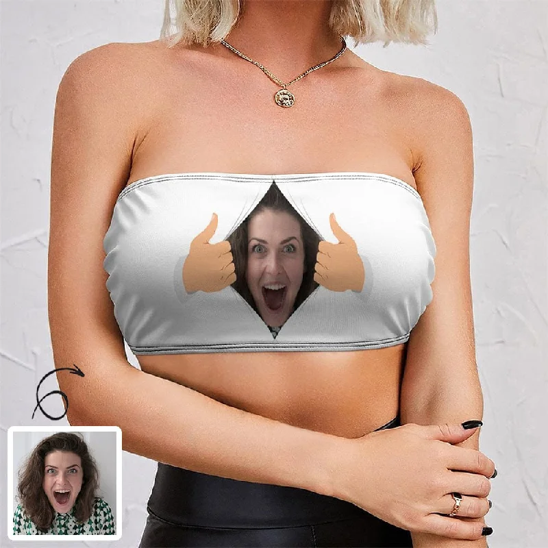 Can't Miss Personalized Tank Top with Face White Background Custom Surprise Tube Top Can't Miss Personalized Tank Top with Face White Background Custom Surprise Tube Top