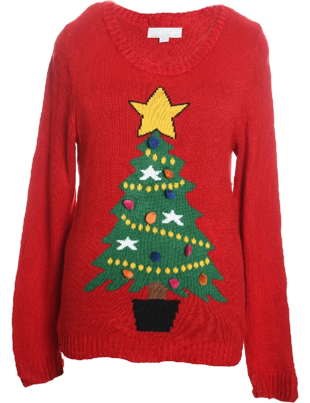 Christmas Tree Print Jumper - XL