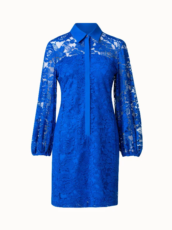 chic slip dressFloral Techno Lace Shirt Dress