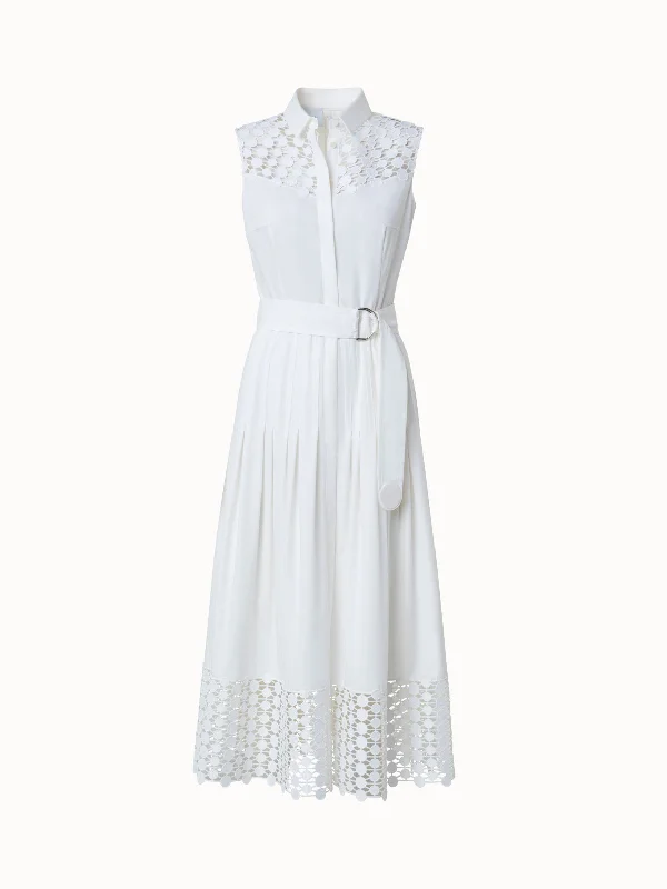 denim dressCotton Poplin Dress with Kaleidoscope Dot Embroidery