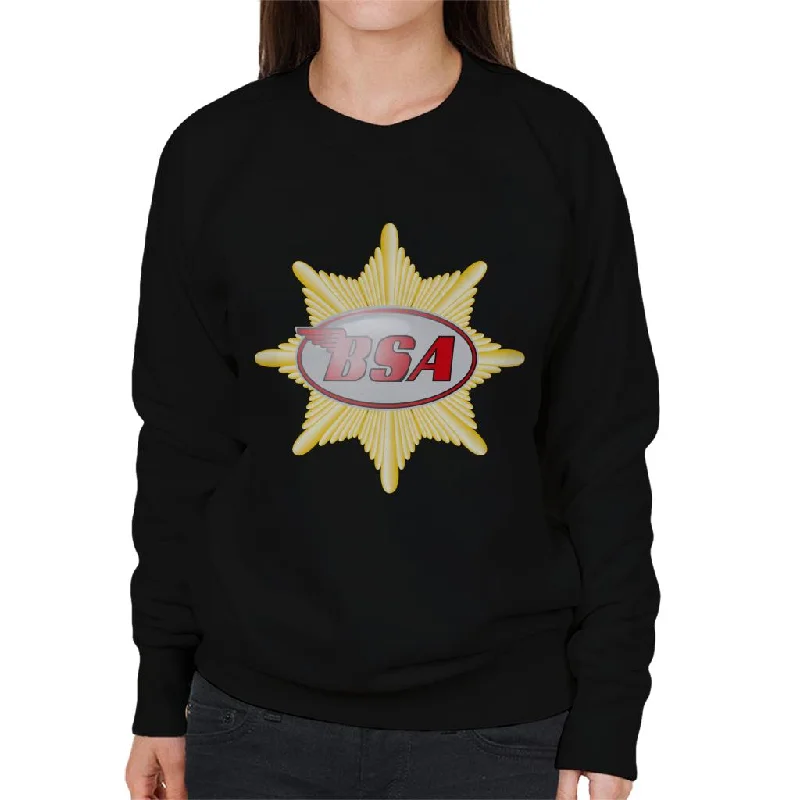New Markdowns streetwear gym sweatshirtBSA Red Logo Badge Women's Sweatshirt