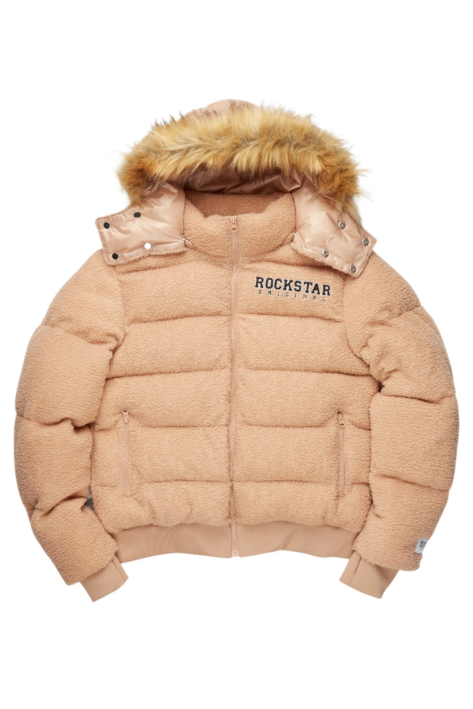 Kesia 2.0 Tan Sherpa Puffer Jacket