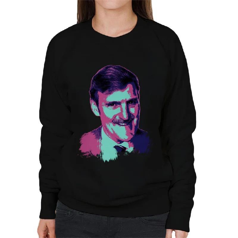 premium athletic sweatshirtTV Times Jimmy Hill Sports Presenter Pop Art Stylised Women's Sweatshirt