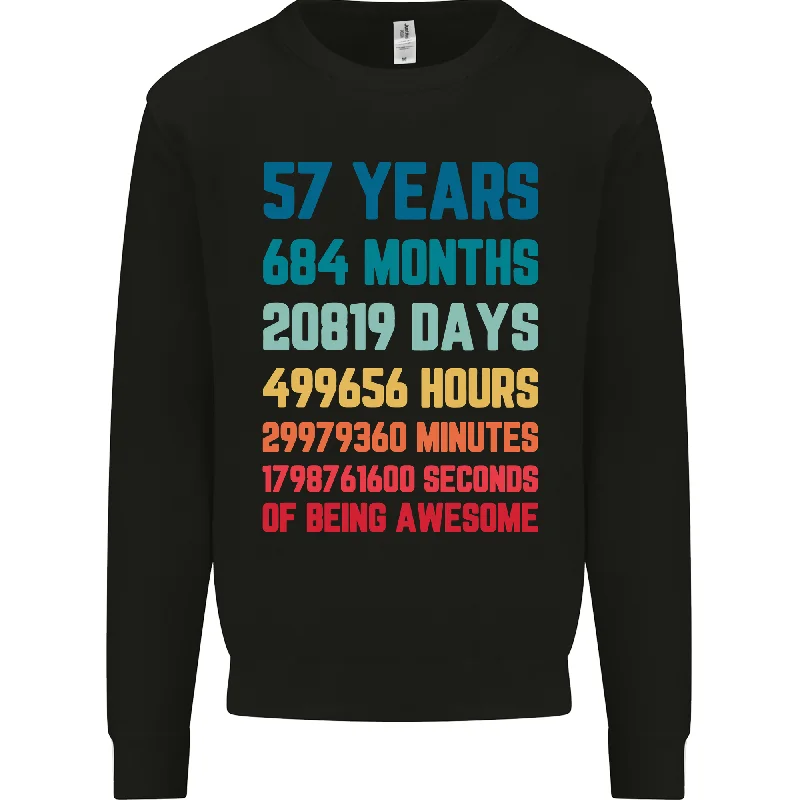 premium gym hoodie57th Birthday 57 Year Old Men's Sweatshirt Jumper