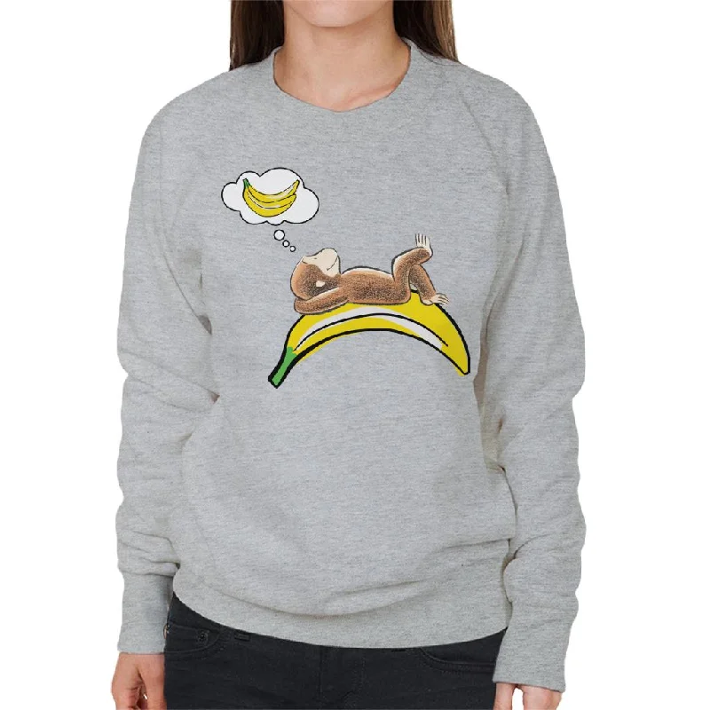 pullover workout hoodieCurious George Dreaming Of Bananas Women's Sweatshirt