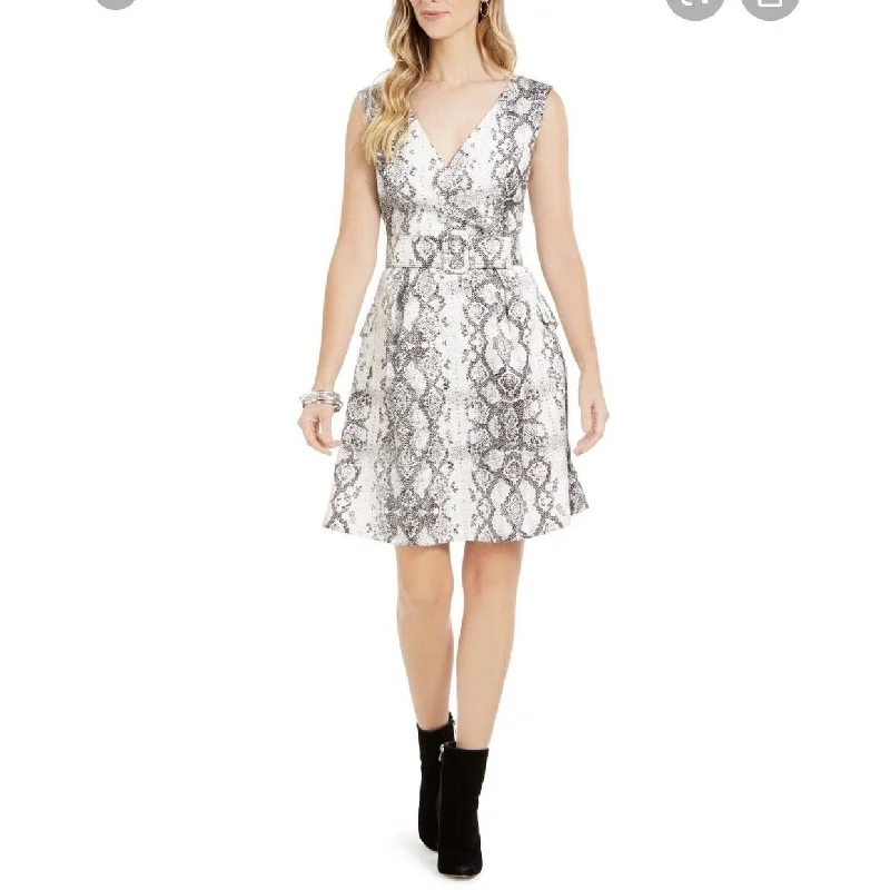 Special Discount Julia Jordan Women's Snake Print Fit & Flare Dress Ivory/Black Size 4