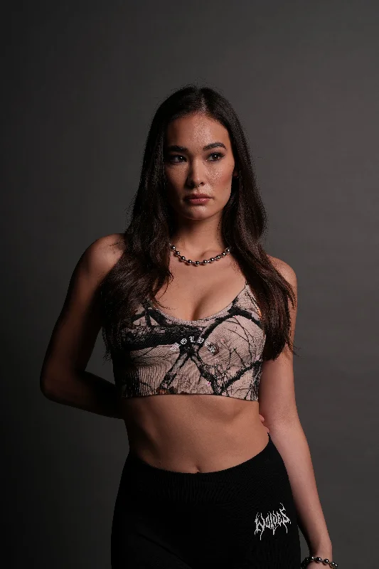 Great Deals Chopper "Everson Seamless" Sports Bra in Cherry Blossom Woodland Camo