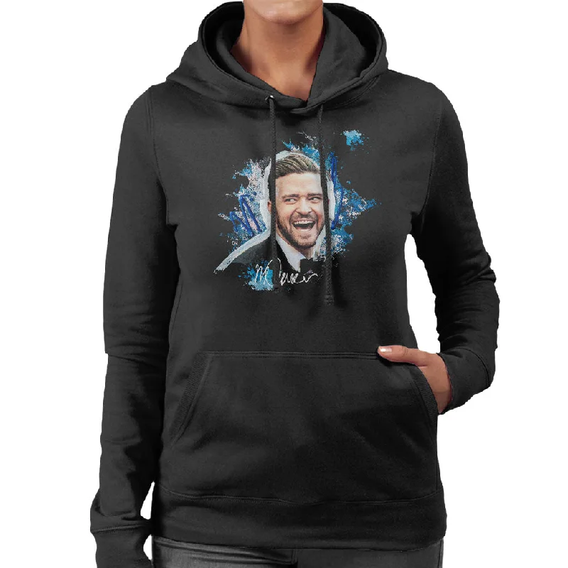 Massive Deals sleek workout sweatshirtSidney Maurer Original Portrait Of Justin Timberlake Women's Hooded Sweatshirt