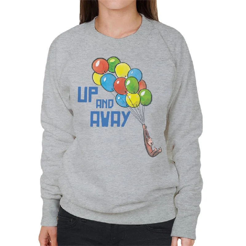 stylish sports hoodieCurious George Up And Away Balloons Women's Sweatshirt