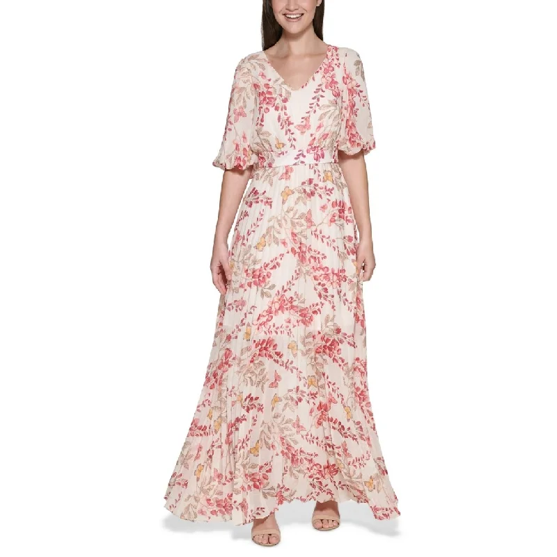 Act Fast Kensie Women's Pleated Skirt Maxi Dress Pink Size 6