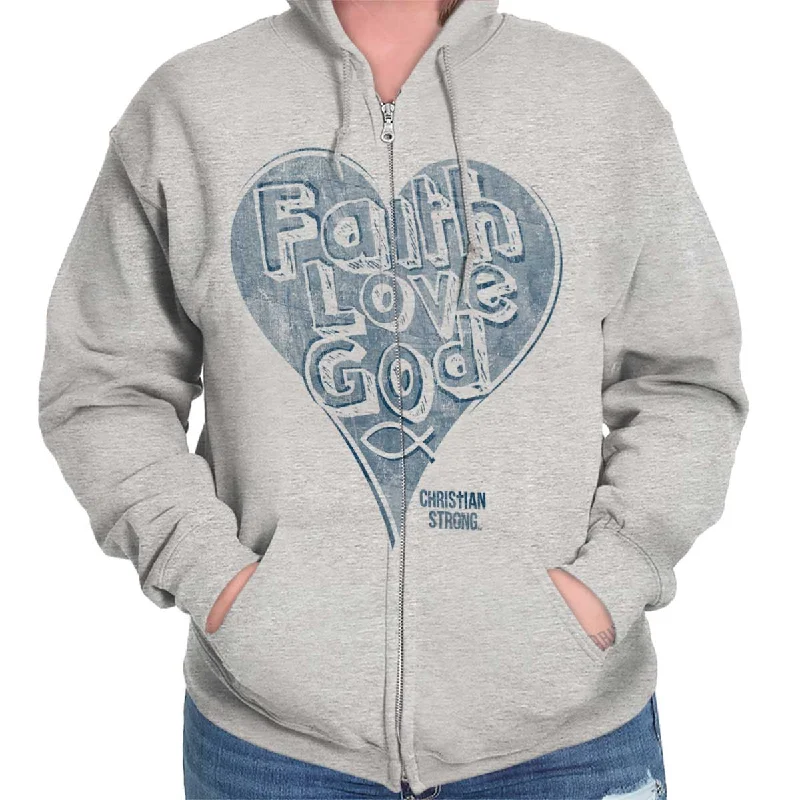 graphic hooded sweatshirtFaith Love God Zip Hoodie