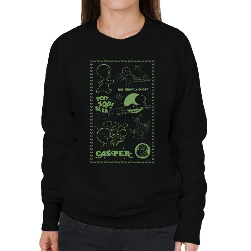 Discount Mania long-sleeve athletic hoodieCasper The Friendly Ghost Pop Zop Slam Stamp Women's Sweatshirt