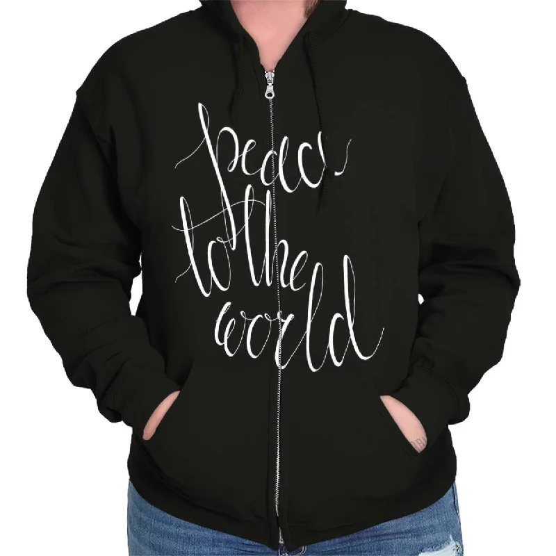 Special Savings chic workout hoodiePeace To The World Zip Hoodie