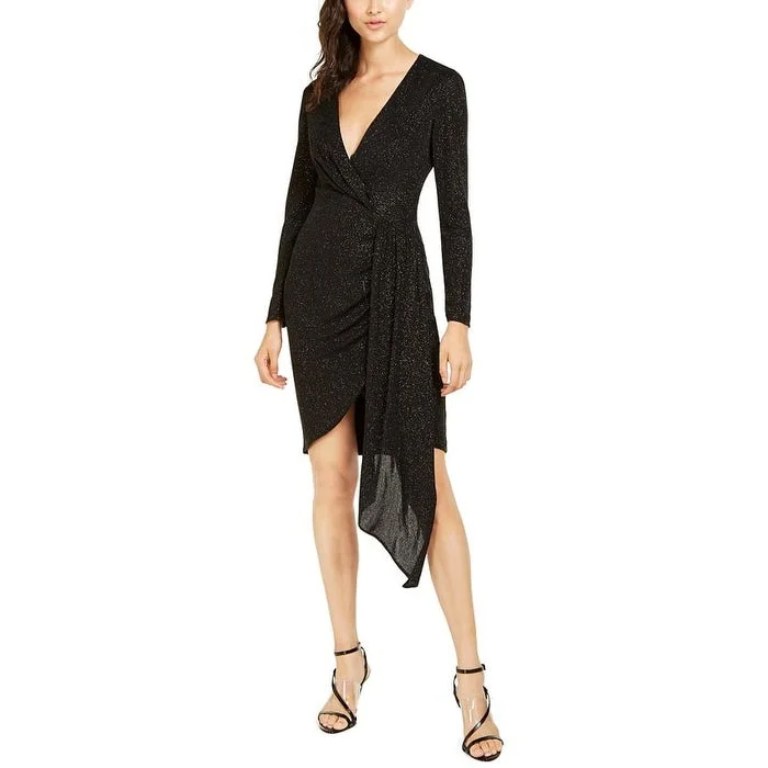 New Markdowns Vince Camuto Women's Long Sleeve Above the Knee Sheath Party Dress Black Size 12
