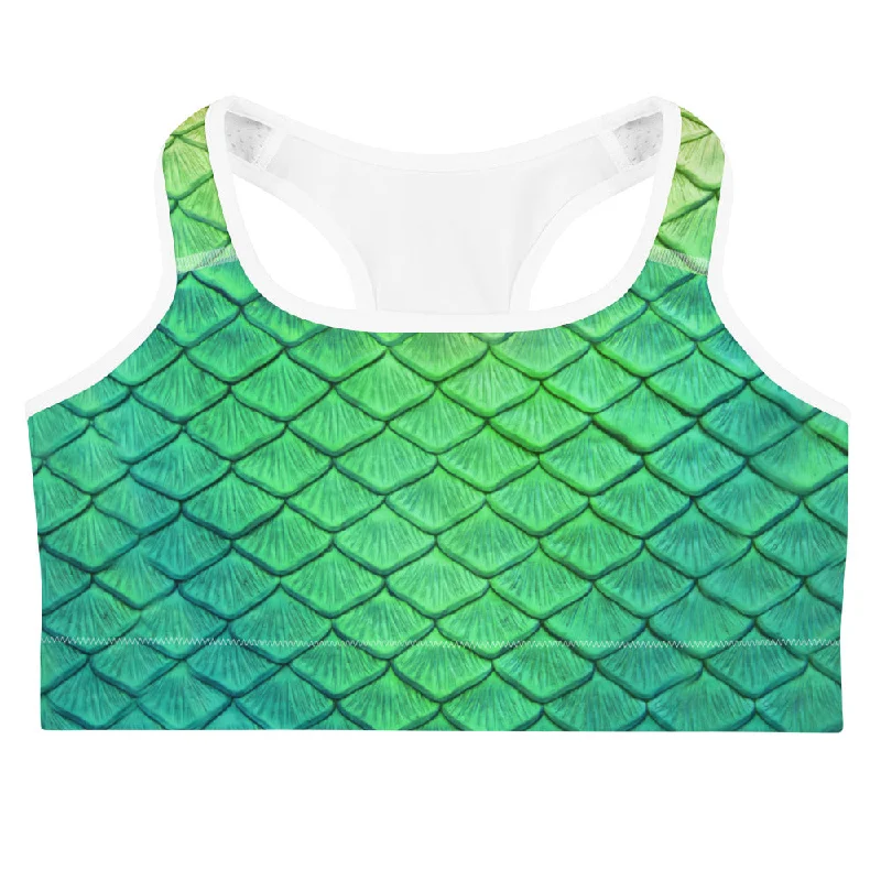 New Deals Shoal Green Sports Bra