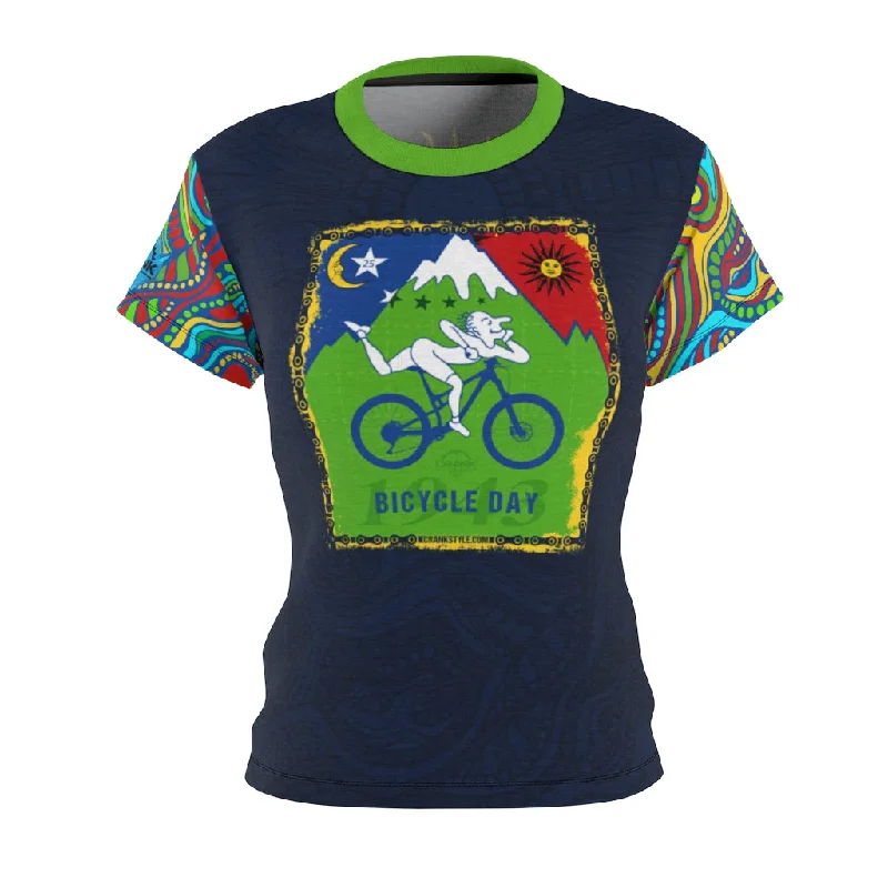 loose fit sports sweatshirtLadies Psychedelic Bicycle Day MTB Jersey