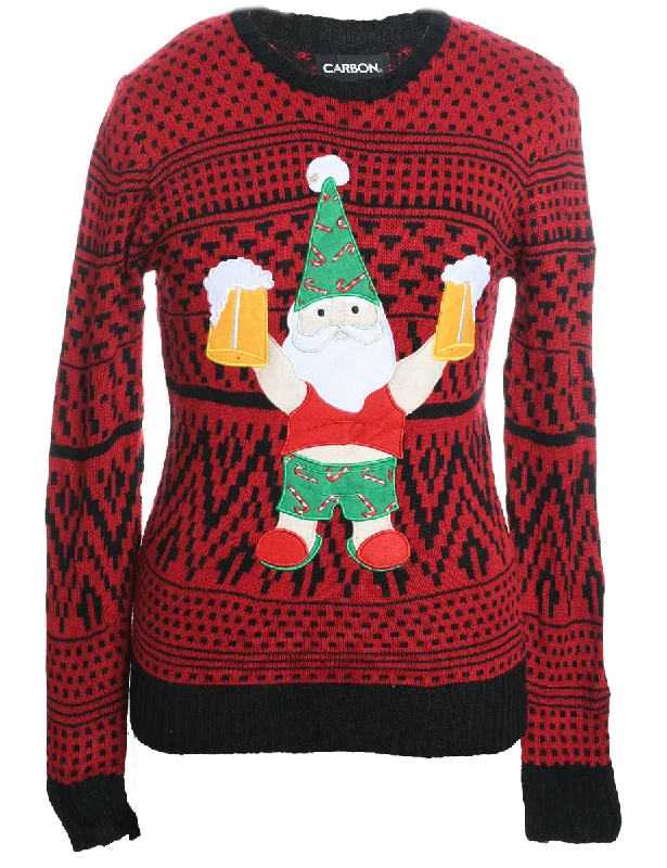 Shop and Save Santa Claus Christmas Jumper - S