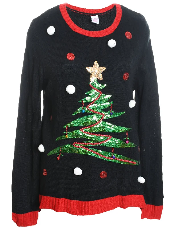 Epic Deals Black Christmas Jumper - L