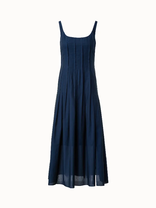 casual evening dressSleeveless Midi Dress in Cotton Voile