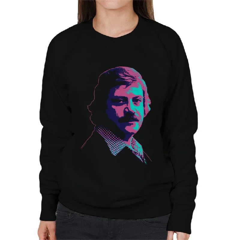 casual workout hoodieTV Times Actor Oliver Reed 1978 Pop Art Stylised Women's Sweatshirt