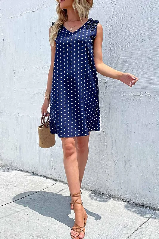 fitted bodycon dressFUNGUS EDGE POLKA DOT DAILY DRESS