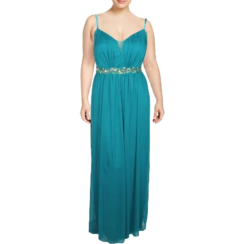 Epic Deals Teeze Me Women's Plus Embellished Ruched Evening Dress Green Size 16