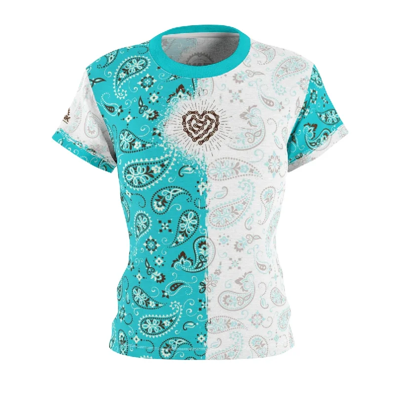 lightweight fitness hoodieWomen's Bike Love & Turquoise Bandana MTB Jersey