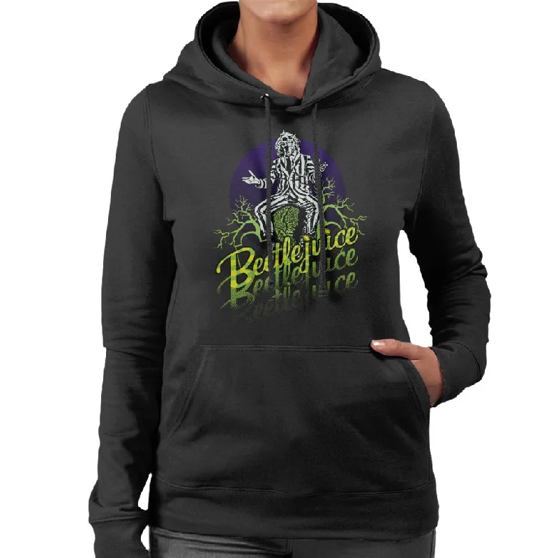 Members Only cool hoodieBeetlejuice Halloween Striped Suit Women's Hooded Sweatshirt