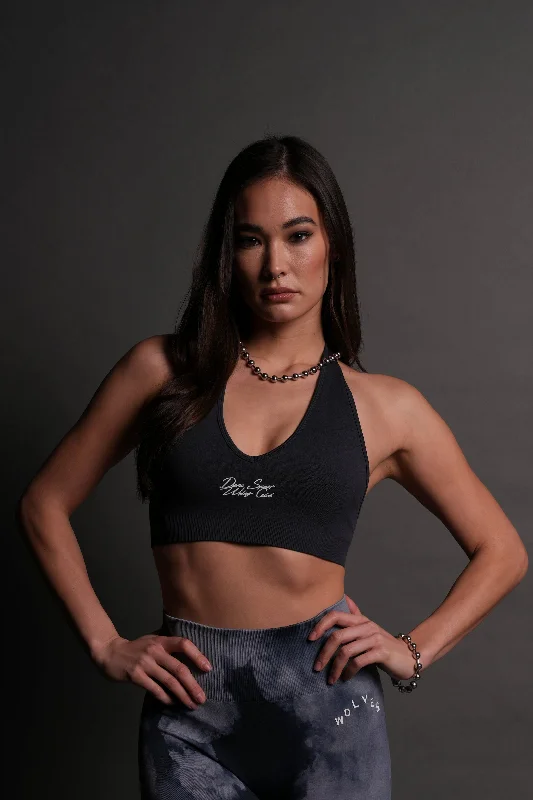 Mega Sale From The Shadows "Everson Seamless" Halter Bra in Midnight Blue