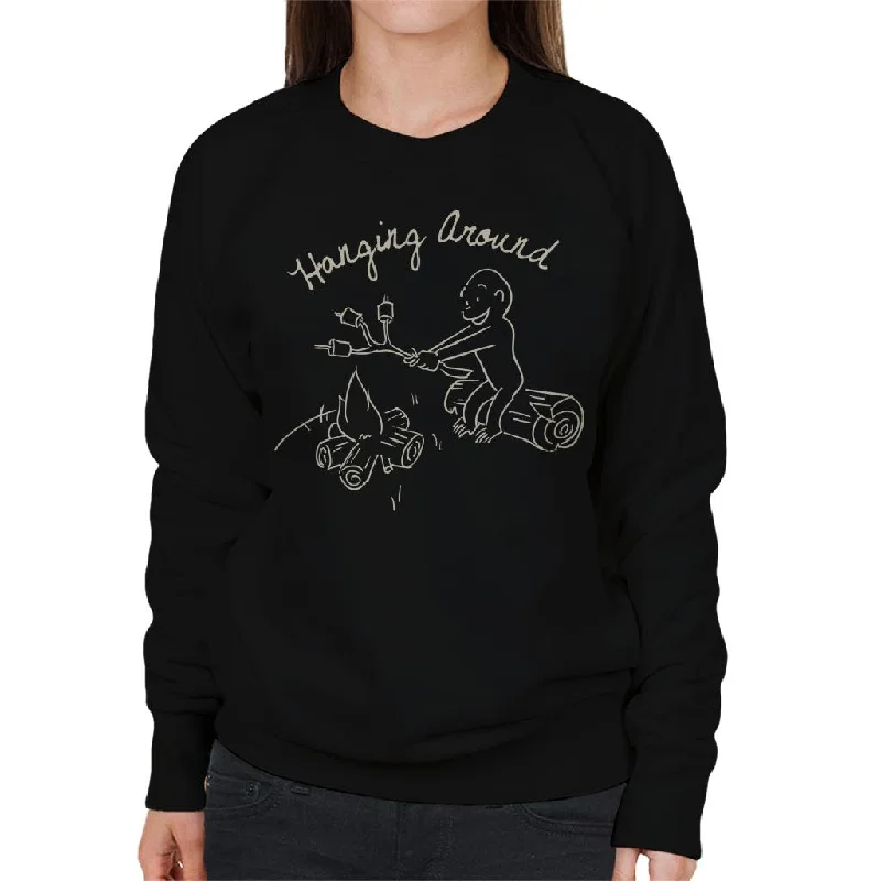 fashion sportswear hoodieCurious George Hanging Around The Campfire Women's Sweatshirt