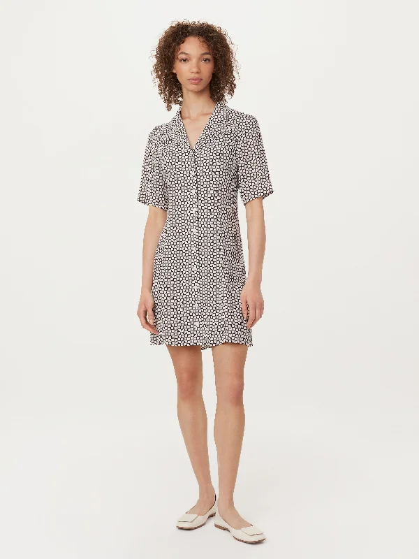 elegant maxi dressThe Camp Collar Printed Dress in White