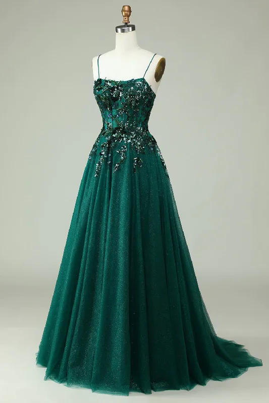 Price Drop comfy maxi dressEmerald Green Sequined Beaded Long Formal Prom Dress,DP1065