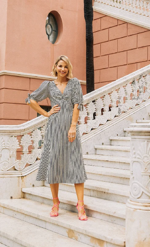 Mega Sale Mono Stripe Midaxi Dress by Vogue Williams