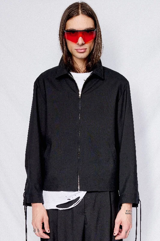 Special Price Black Suiting Laced Zip Jacket