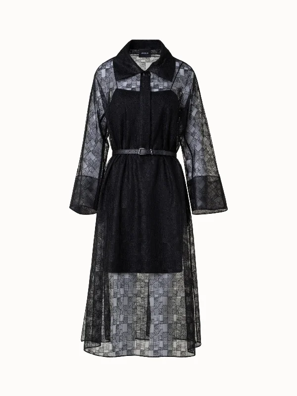 oversized dressShirt Dress in Lizzy Grid Embroidery