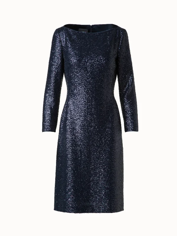 wool dressSequined Sheath Dress in A-Line