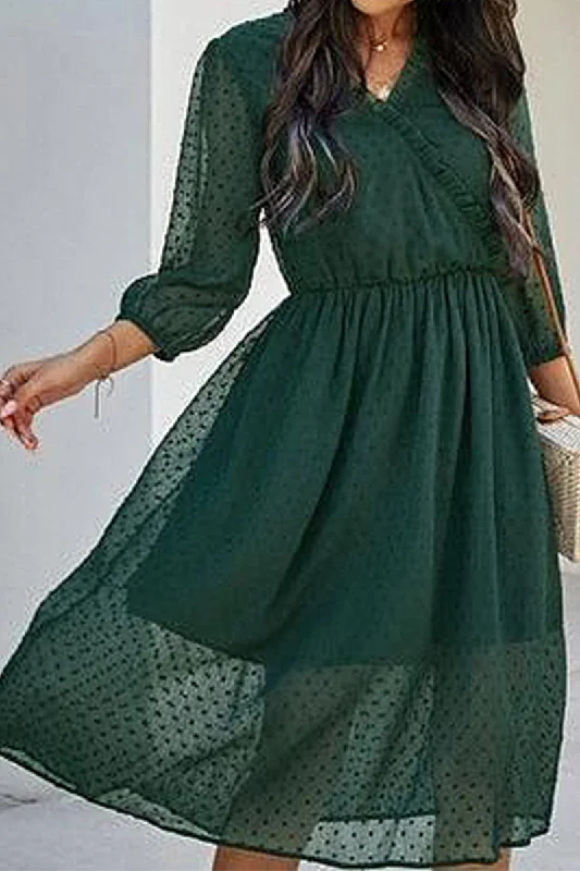 winter dressV NECK MAXI DRESS