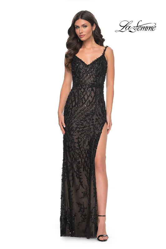 New Markdowns classic fit-and-flare dressLa Femme 32450