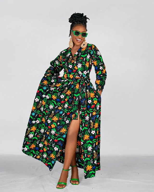 Midnight Madness stylish party dressBelinda Ankara Maxi Dress | Green Multicolor African Floral Print Midnight Madness stylish party dressBelinda Ankara Maxi Dress | Green Multicolor African Floral Print