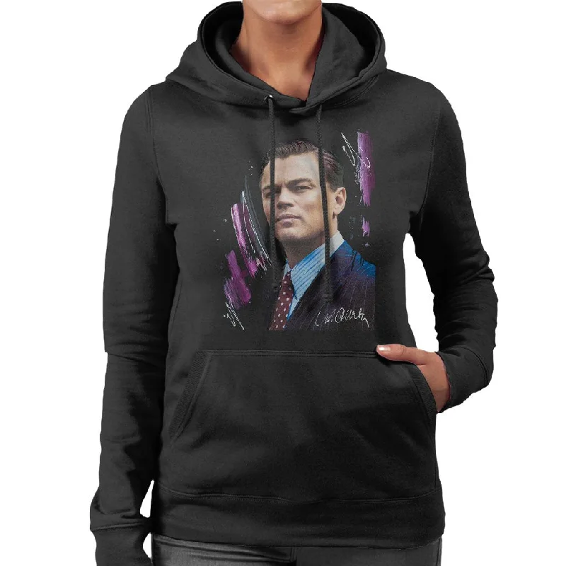 Anniversary Sale stylish sports hoodieSidney Maurer Original Portrait Of Leonardo DiCaprio Women's Hooded Sweatshirt Anniversary Sale stylish sports hoodieSidney Maurer Original Portrait Of Leonardo DiCaprio Women's Hooded Sweatshirt