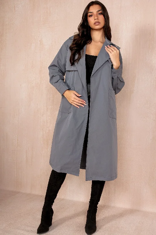 Great Deals Holland Grey Belted Trench Coat