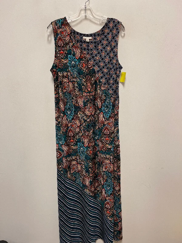 Deal Explosion Dress Casual Maxi By Cato In Blue & Yellow, Size: 1x