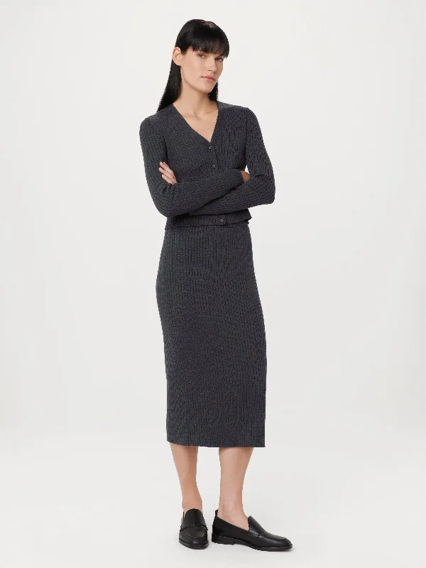 textured dressThe Merino Sweater Skirt in Charcoal Grey