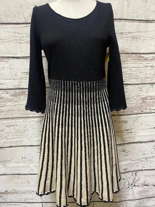 Steals and Deals Dress Casual Midi By French Connection In Black & Cream, Size: M