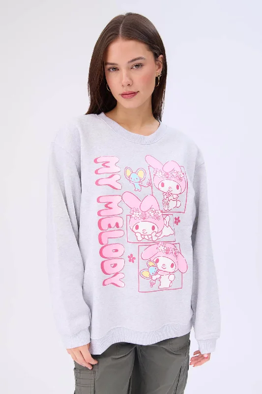 chic workout hoodieMy Melody Graphic Crew Neck Sweatshirt