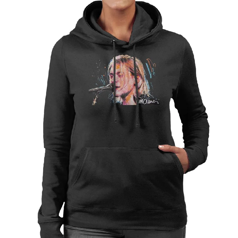 Year-End Clearance workout-ready hoodieSidney Maurer Original Portrait Of Kurt Cobain Singing Women's Hooded Sweatshirt