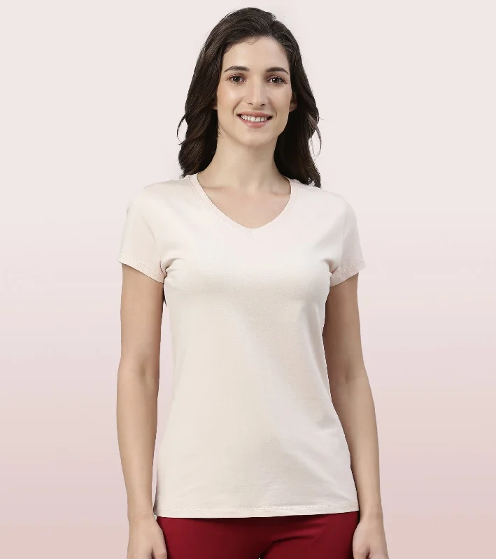 Price Drop Basic ‘V’ Tee | Short Sleeve ‘V’ Neck Basic Stretch Cotton Tee