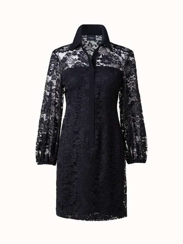 floral midi dressFloral Techno Lace Shirt Dress